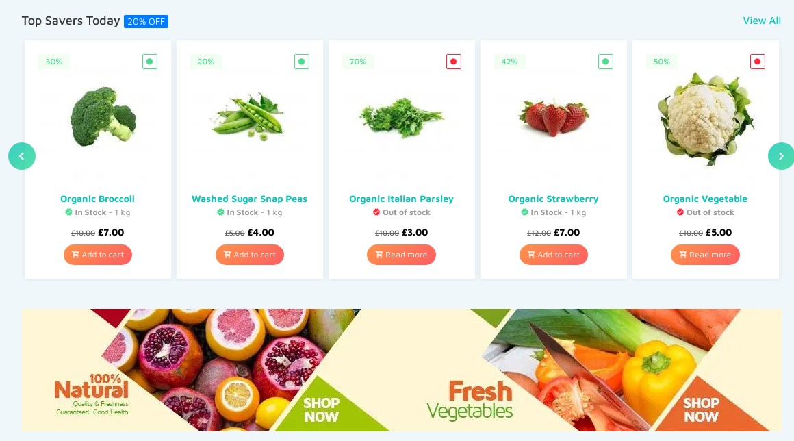 Mẫu website bán hàng thực phẩm sạch T001