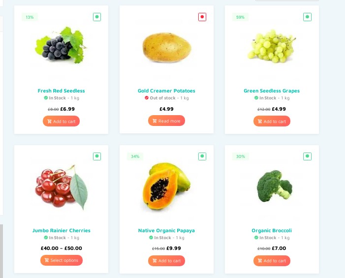 Mẫu website bán hàng thực phẩm sạch T001