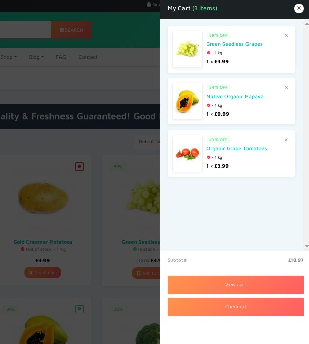 Mẫu website bán hàng thực phẩm sạch T001