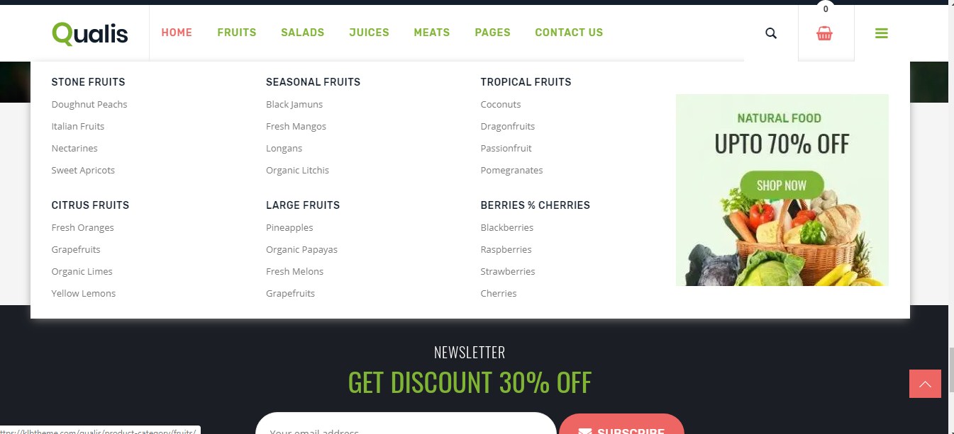 Mẫu website bán rau quả sạch T002